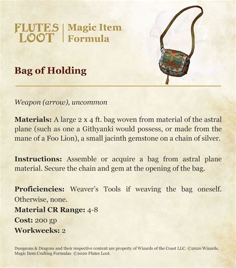 replicate magic item bag of holding|artificer bag of holding.